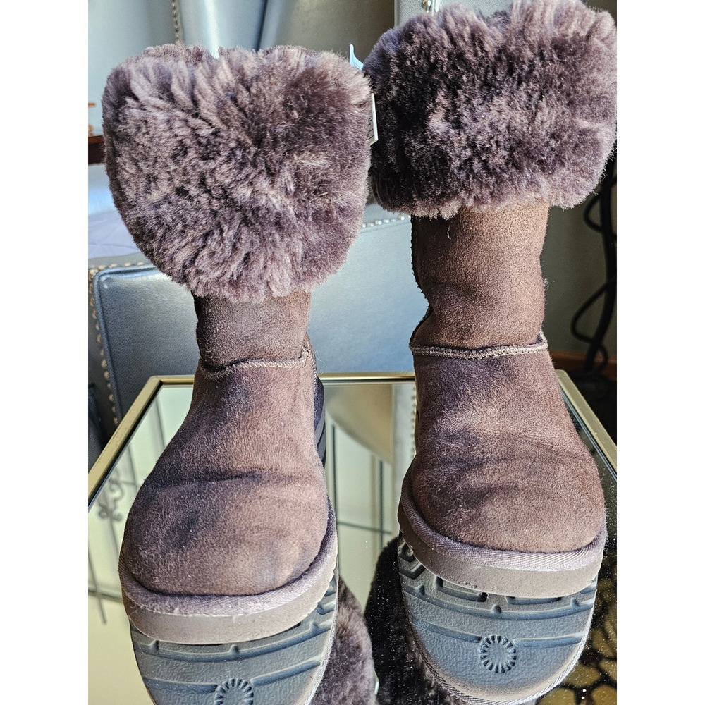 UGG Classic Tall Boots Women 3 Chocolate Brown Suede Sheepskin Shearling 5229